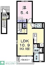 ヴィオレッタ 2階1LDKの間取り