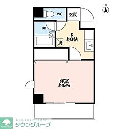 ブルーベイot2 4階1Kの間取り