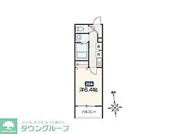 MELDIA鷹の台 204 2階1Kの間取り