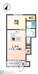 アンソレイユ 1LDKの間取図画像