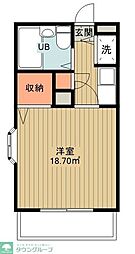 アメニティ93 1Kの間取図画像