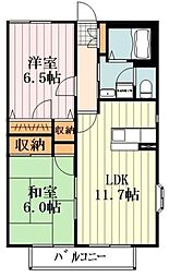 ピュアフィールドB 2LDKの間取図画像