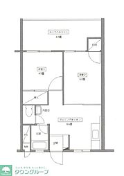 国分寺コーポラス 1LDKの間取図画像