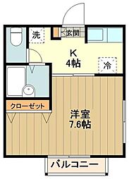 アーク・イノウエ 1Kの間取図画像