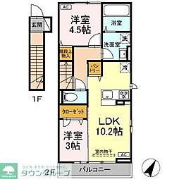 Willow日野 2LDKの間取図画像