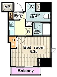 ティモーネ立川 1Kの間取図画像