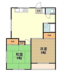 峰栄ハイム 2LDKの間取図画像
