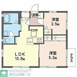 ドエル柴崎A 2LDKの間取図画像