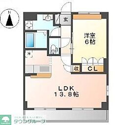 フォレストヴィラ2 1LDKの間取図画像