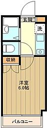 日神パレステージ玉川上水 1Kの間取図画像