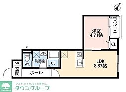立川セイワレジデンスIII 1LDKの間取図画像