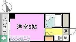 クレール国分寺 1Kの間取図画像