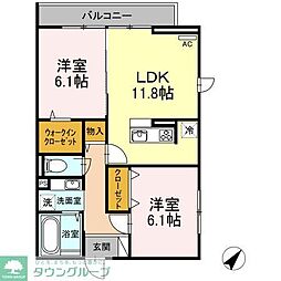 カーサグラナーテ 2LDKの間取図画像