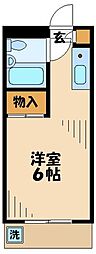 ハイムロアール 1Kの間取図画像