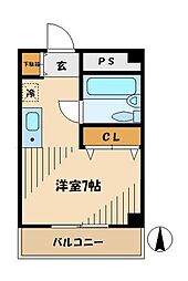 植村ビル 1Kの間取図画像