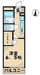 レオパレスさざんか 1Kの間取図画像