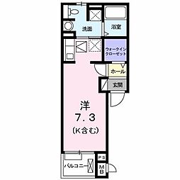 フェイバーJ.O-3 ワンルームの間取図画像