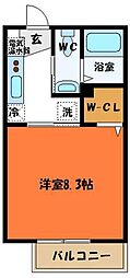 ルネ国立 1Kの間取図画像