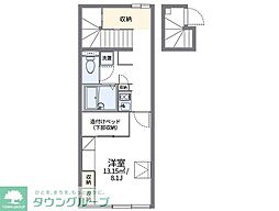レオパレス平成 1Kの間取図画像
