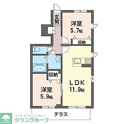 MASTLIFE一橋学園A 2LDKの間取図画像
