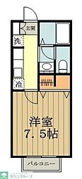 サンデューク恋ケ窪2 1Kの間取図画像