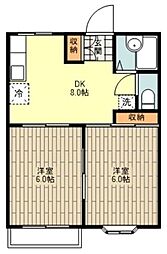メゾン・ルピネス 2DKの間取図画像