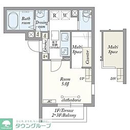 東武伊勢崎線 せんげん台駅 徒歩16分の賃貸マンション 3階1SKの間取り