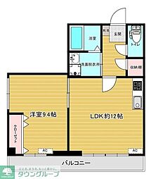 東武野田線 愛宕駅 徒歩11分の賃貸マンション 4階1LDKの間取り