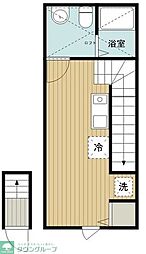 つくばエクスプレス 八潮駅 徒歩9分の賃貸アパート 2階ワンルームの間取り