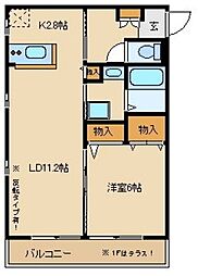 メープルガーデン1 1LDKの間取図画像