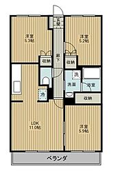 リュウ壱番館 3LDKの間取図画像