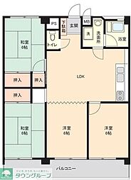 シャトー北園 4LDKの間取図画像
