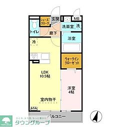 アンクレージュ1 1LDKの間取図画像