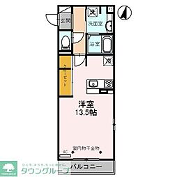 クラール獨協 ワンルームの間取図画像