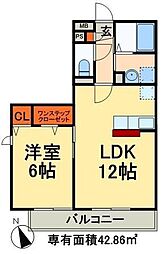 パークフラッツ 1LDKの間取図画像