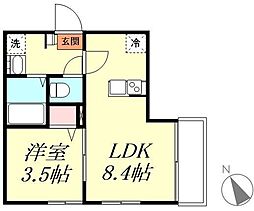 仮称)BestStage北越谷2丁目I 1LDKの間取図画像