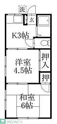 高取ハイツ 2Kの間取図画像