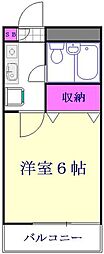 パークサイド早稲田3 1Kの間取図画像