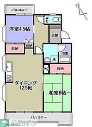 第5松本マンション 2LDKの間取図画像