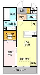 イルソーレ吉川美南ロッソ 1LDKの間取図画像