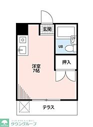 リバティーベル北越谷 ワンルームの間取図画像