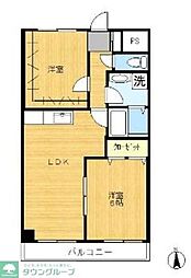 草加妙見屋ビル 2LDKの間取図画像