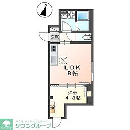 アコード・Ｋ 1階1LDKの間取り