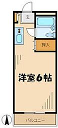 中屋ビル 2階1Kの間取り