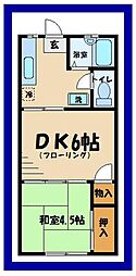 ラキアンシナール 1階2Kの間取り