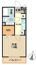 リヴェール石田 1階1Kの間取り