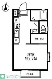 レックス北野II 1階1Kの間取り