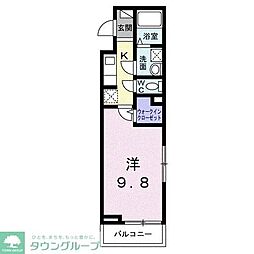 ヴィラ　エクセレーナ 2階1Kの間取り