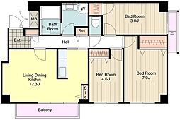豊田ハウス 1階3LDKの間取り