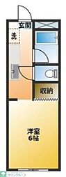 ルミエールタナカ 3階1Kの間取り